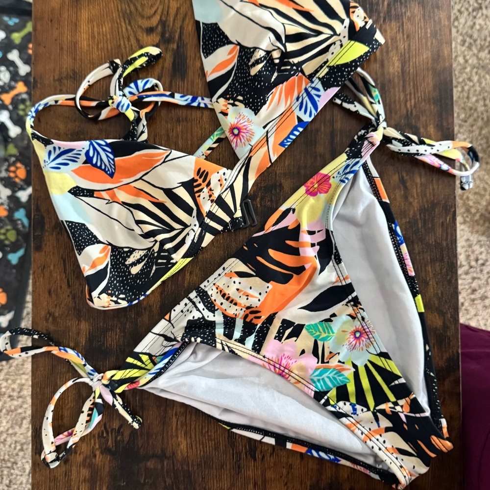 Old Navy Multicolor Tropical Bikini